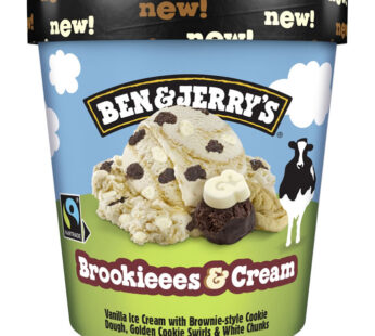 BEN & JERRY’S – Crème glacée à la vanille, cookie et brownie