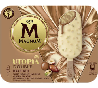 MAGNUM Utopia – Bâtonnets glacés caramel, noisette et chocolat blanc 4×70,5g
