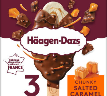 HÄAGEN-DAZS – Bâtonnets glacés vanille, caramel beurre salé et chocolat 3x68g