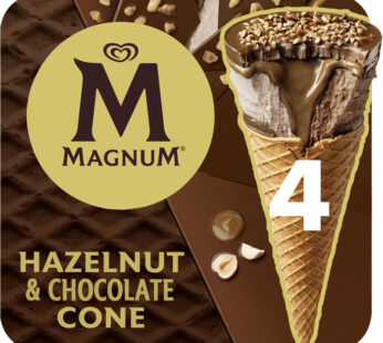 MAGNUM – Cônes glacés au chocolat et noisette 4x65g