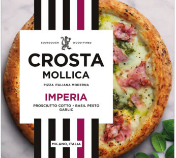 CROSTA & MOLLICA – Pizza imperia jambon, crème à l&rsquo;ail et pesto au basilic (419g)