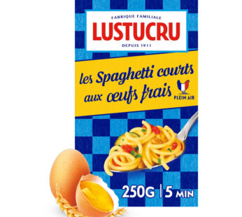 LUSTUCRU Spaghetti courts aux oeufs frais 250g