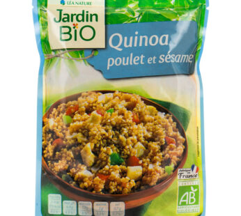 JARDIN BIO – Quinoa aux poulets et sésames micro-ondes bio 250g