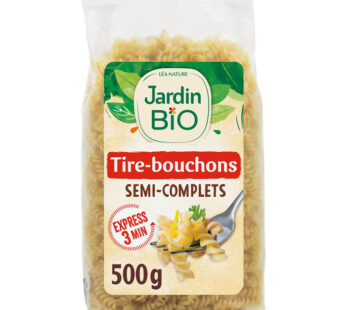 JARDIN BIO Torsades au blé semi-complet cuisson rapide 3 min bio 500g