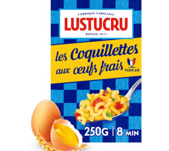 LUSTUCRU Coquillettes fines aux oeufs frais 250g