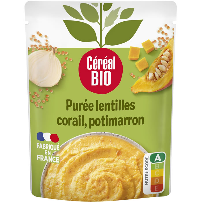 CEREAL BIO Purée de lentille, corail et potimarron micro-onde bio 250g