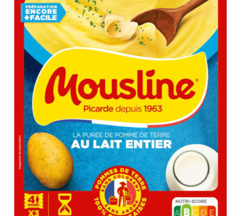 MOUSLINE – Purée de pommes de terre au lait entier 3 x 125g