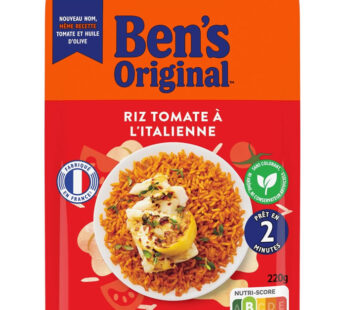 BEN&rsquo;S ORIGINAL – Riz à la tomate et huile d&rsquo;olive micro-ondes 220g