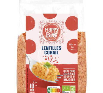 HAPPY BIO – Lentilles corail bio 500g