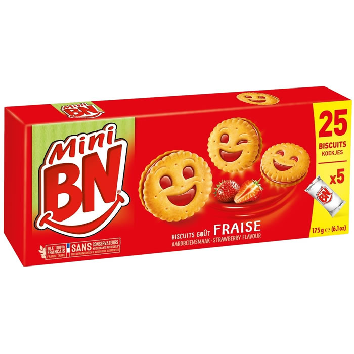 BN Mini - Biscuits fourrés à la fraise 175g