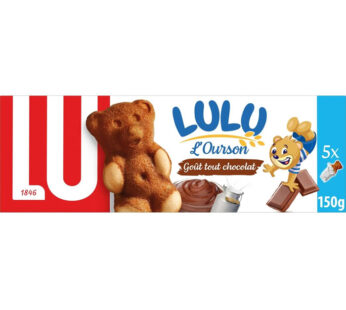 LU Lulu L&rsquo;Ourson – Gâteaux au chocolat fourrés au chocolat au lait 150g