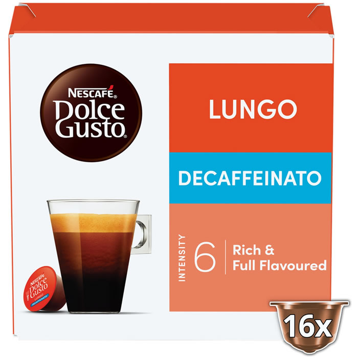 NESCAFE Dolce Gusto - Capsules de café décaféiné allongé N°6 (16 capsules)