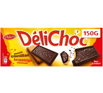 DELACRE DéliChoc – Biscuits petit beurre avec tablette de chocolat noir 150g