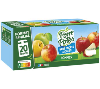POM&rsquo;POTES Dessert pomme sans sucres ajoutés Grand Format (20x90g)