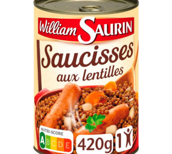 WILLIAM SAURIN – Saucisses aux lentilles 420 g