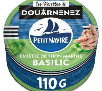 PETIT NAVIRE – Émietté de thon mariné au basilic 110g
