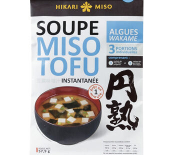 HIKARI MISO – Soupe miso instantanée au tofu et algues wakame 57,9g