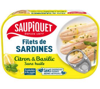 SAUPIQUET – Filets de sardines sans arêtes au citron et basilic 100 g