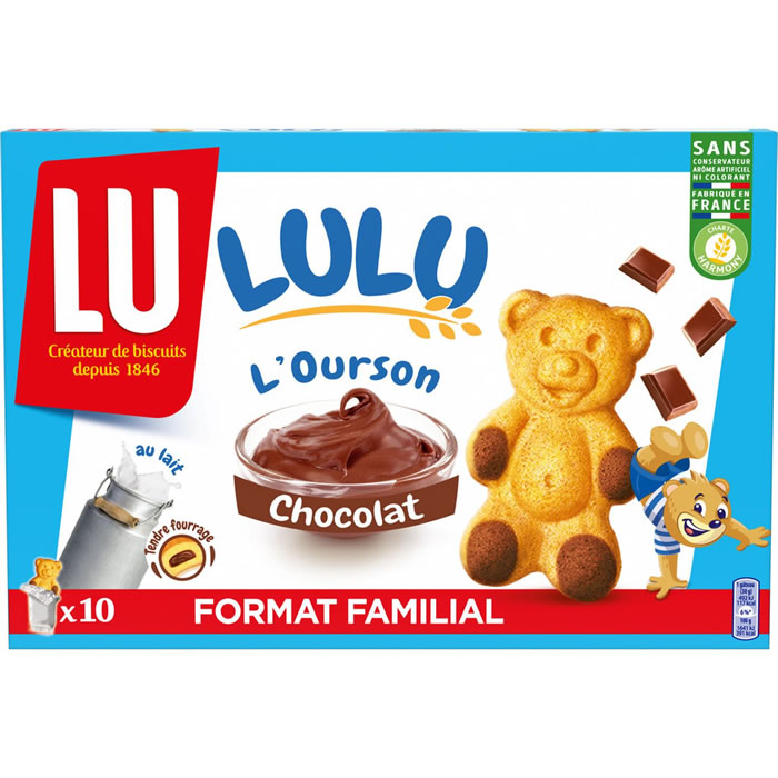 LU Lulu L'Ourson - Gâteaux fourrés au chocolat au lait 300g