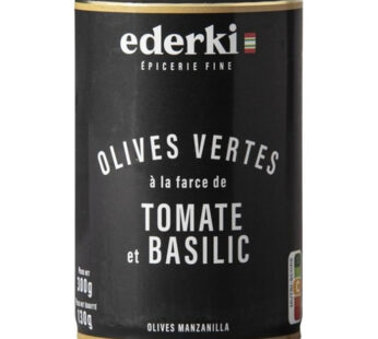 EDERKI – Olives vertes à la Farce de Tomate et Basilic – 130 g