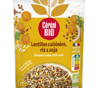 CEREAL BIO – Lentilles, riz et soja micro-ondes bio 250 g