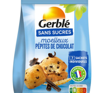 GERBLE – Moelleux aux pépites de chocolat sans sucres 196g