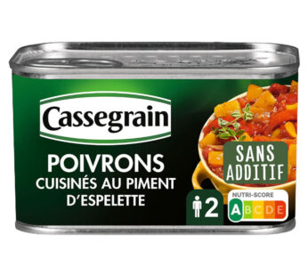CASSEGRAIN – Poivrons cuisinés au piment d’Espelette et huile d’olive 375 g