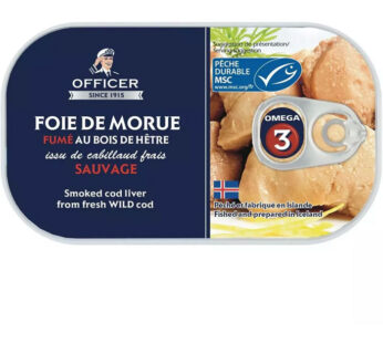OFFICER – Foie de morue fumé au bois de hêtre MSC 120g