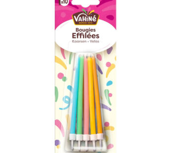 VAHINE – Bougies d&rsquo;anniversaire effilées 10 pièces
