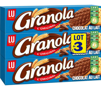 GRANOLA – Biscuits sablés nappés de chocolat au lait 3x200g