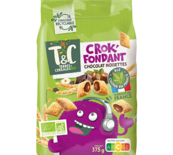 TERRES ET CEREALES – Céréales fourrés au chocolat noisette bio 375 g