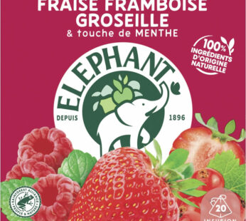 ELEPHANT Infusion fraise, framboise et groseille (20 sachets, 40g)