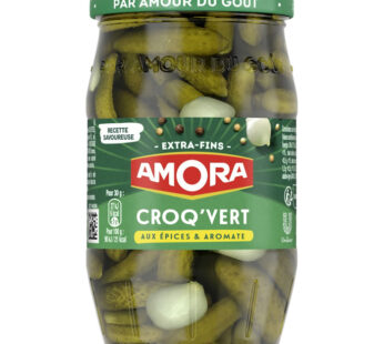 AMORA – Cornichons extra-fins aux 6 épices et aromates – 210 g