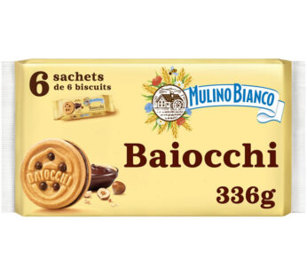 Biscuits fourrés aux noisettes et cacao MULINO BIANCO Baiocchi 336g