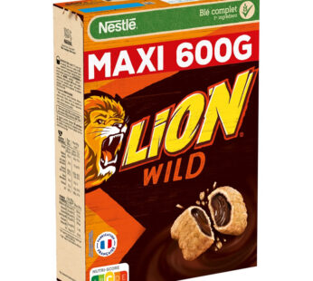 NESTLE Lion Wild – Céréales au caramel fourrées au chocolat 600 g