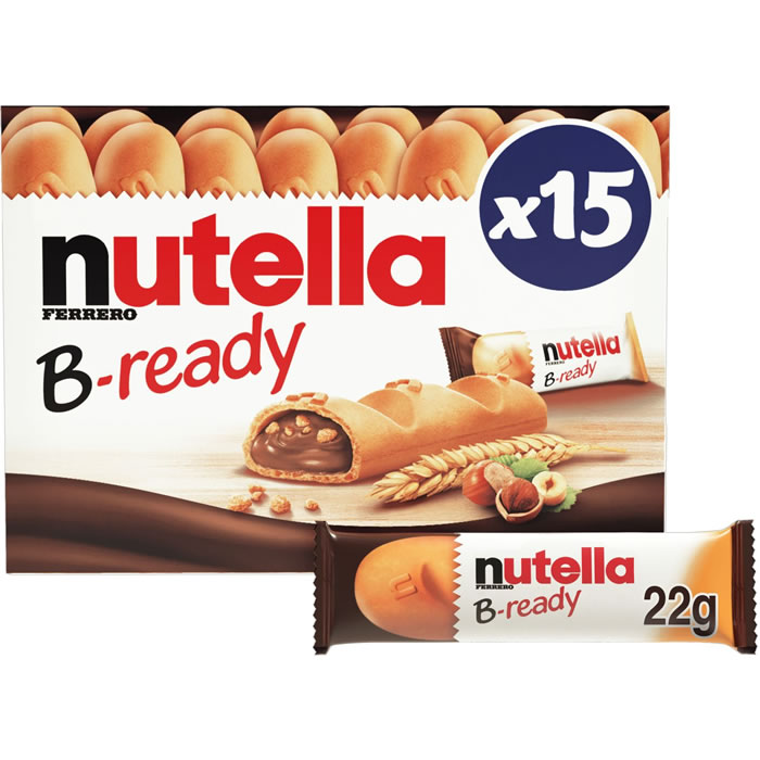 NUTELLA B-Ready - Barres biscuitées croustillantes au chocolat Nutella 15x22g