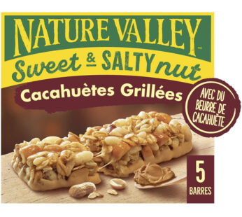 NATURE VALLEY Sweet & Salty Nut – Barres céréalières à l&rsquo;avoine et cacahuètes grillées 5x30g