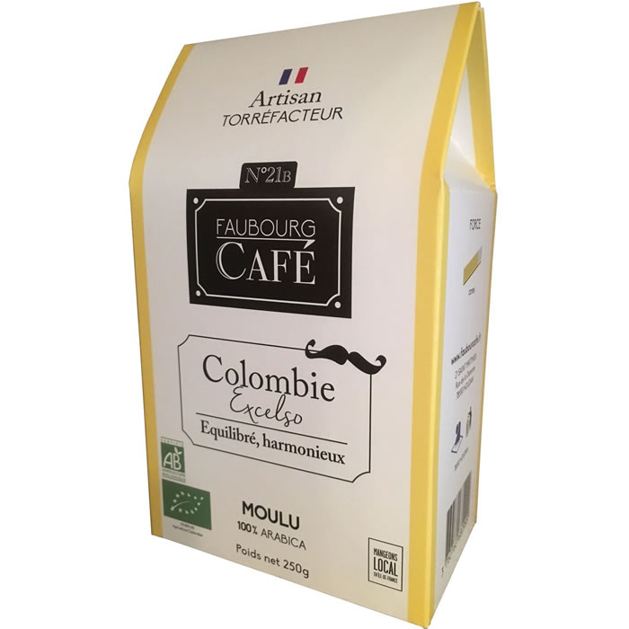 FAUBOURG CAFE - Café moulu pur arabica bio Colombie 250g