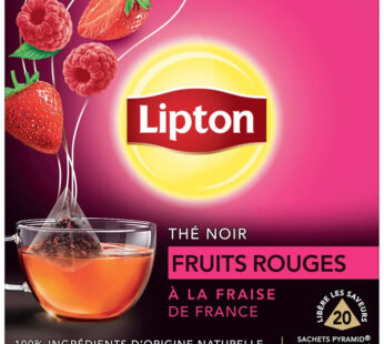 LIPTON Pyramid Thé noir aux fruits rouges (20 sachets, 32g)