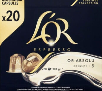 L&rsquo;OR Espresso – Capsules de café or absolu N°9 (20 capsules)