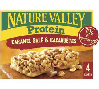 NATURE VALLEY Protein – Barres protéinées à la cacahuète et caramel salé 4x40g