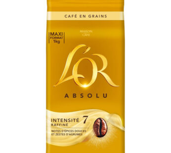 L&rsquo;OR Absolu – Café en grain raffiné arabica N°7 Grand Format 1kg