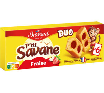 BROSSARD P’tit Savane – Gâteaux lunettes fourrés à la fraise 150 g