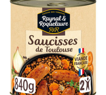 RAYNAL ET ROQUELAURE – Saucisses de Toulouse aux lentilles cuisinées 840 g