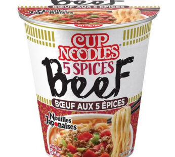 NISSIN – Soupe piquante de nouilles instantanées au boeuf 5 épices – 64 g