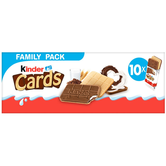 KINDER Cards Gaufrettes croustillantes nappés au chocolat au lait (Grand Format)