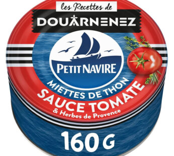 PETIT NAVIRE – Miette de thon sauce tomate et herbes de provence 160g