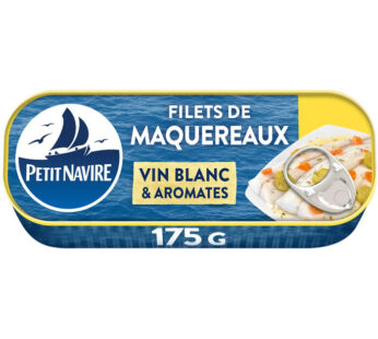 PETIT NAVIRE – Filets de maquereaux marinés au vin blanc aux aromates 175 g