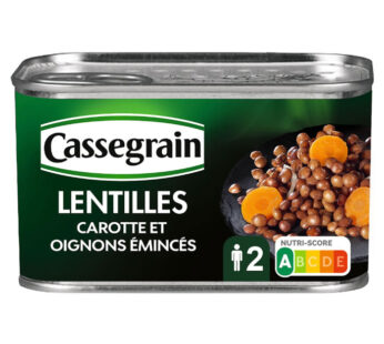 CASSEGRAIN – Lentilles cuisinées aux oignons et carottes 265g