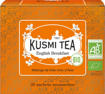 KUSMI TEA English Breakfast – Mélange de thés noirs d&rsquo;Asie bio (20 sachets, 40g)